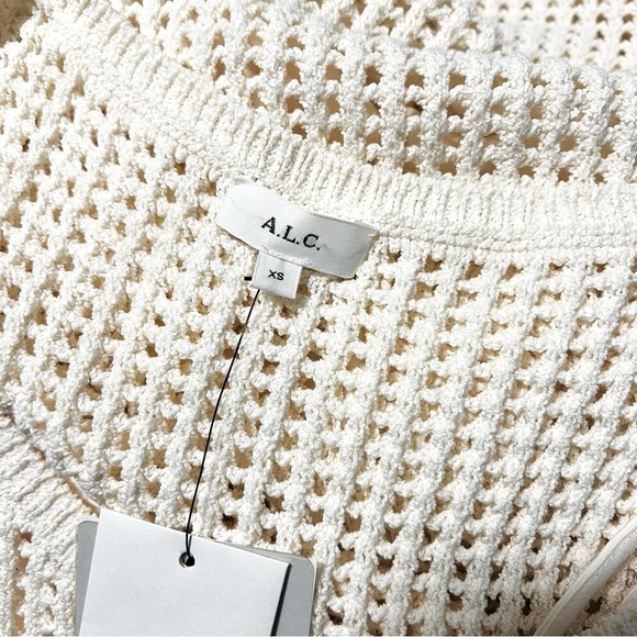 NWT A.L.C. Women’ XS Italian Yarn Sleeveless Ivory Maxi Dress Inner Dress Unique - Picture 9 of 13